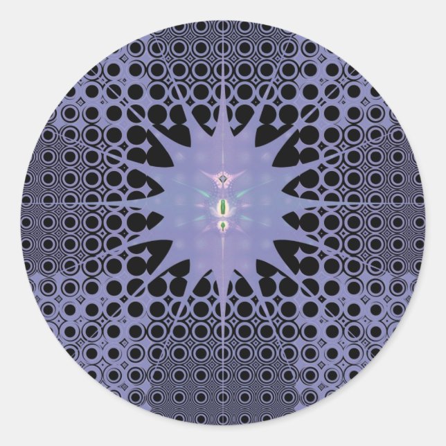 Lila Space Runt Klistermärke (Framsida)