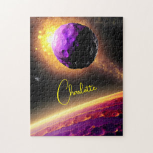 Lila Space Sten i Vivid Fantastical Universe Pussel