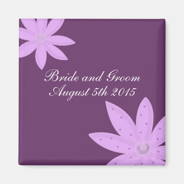 Lila Spara datum i blomman Magnet (Framsidan)