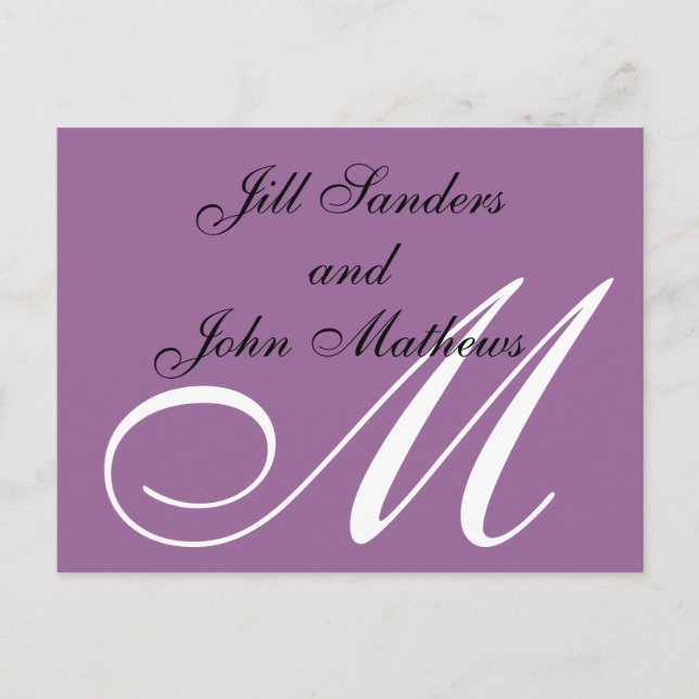 Lila Spara datum meddelande Postkort (Framsida)