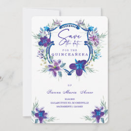 Lila  Spara datum Quinceañera-inbjudan Inbjudningar