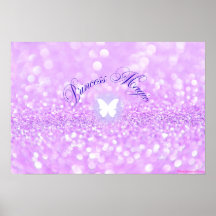 Lila Sparkly Glitter Butterfly Princess