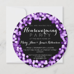 Lila Sparkly Ljus Party Inbjudningar