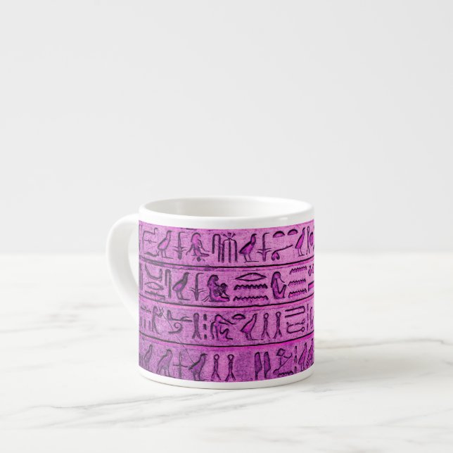 Lila Specialty Mugg för antika egyptiska hieroglyf Espressomugg (Framsida vänster)