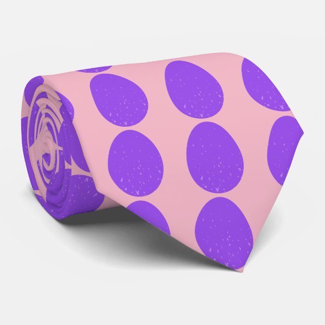 Lila Specklade Påskägg Slips (Rullad)