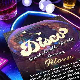 Lila Spegel Disco Boll Bachelorette Dance Party