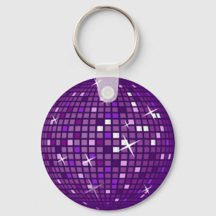 LILA SPEGEL DISCO BOLL NYCKELRING