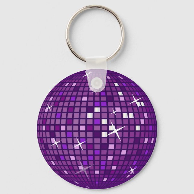 LILA SPEGEL DISCO BOLL NYCKELRING (Framsida)