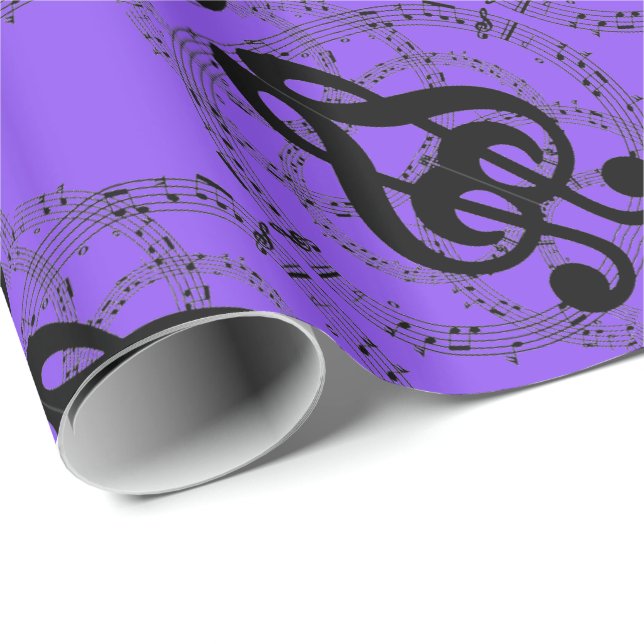 Lila Spegel Image Music Presentpapper (Rullad Hörn)