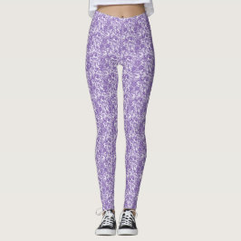 Lila spets på vit bakgrund leggings