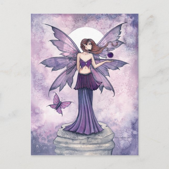Lila Sphere Fairy Postcard Vykort (Framsida)