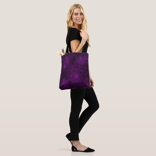 Lila Spider Halloween Tote Bag Tygkasse (På modell)