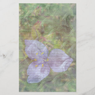 Lila Spiderwort Blommigt stationery-valfri linjer Brevpapper