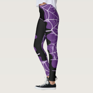 Lila spindelnät dimma leggings