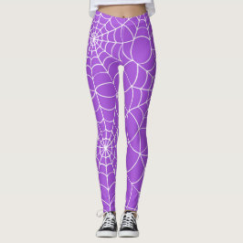 Lila Spindelnät Halloween Leggings