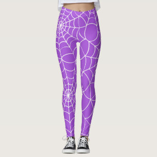 Lila Spindelnät Halloween Leggings