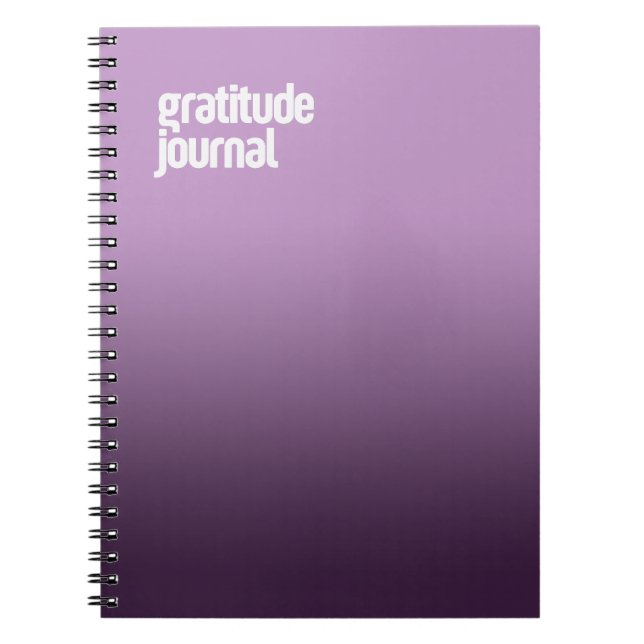 Lila Spiral bärbara dator - "Gratitude Journal" Anteckningsbok (Framsidan)