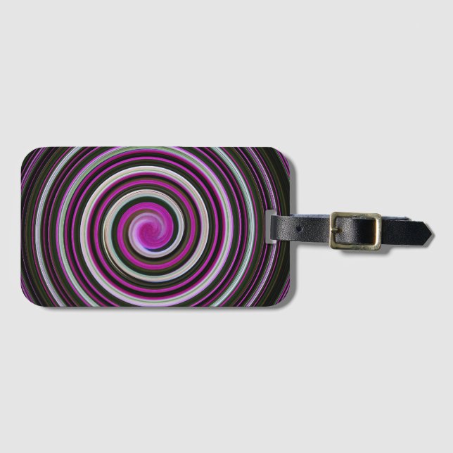 Lila spiral mönster bagagebricka (Framsida horisontal)