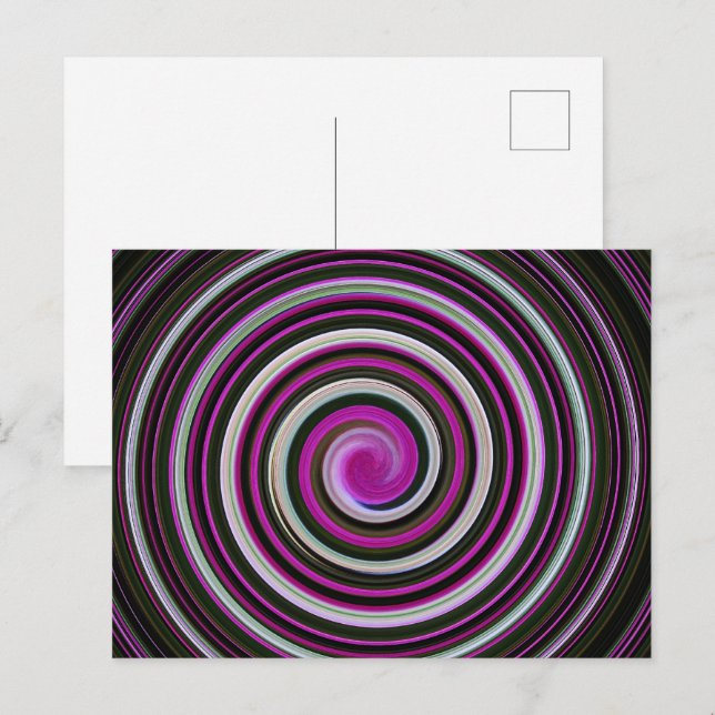 Lila spiral mönster vykort (Fram/baksida)