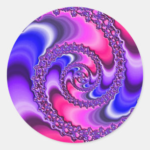Lila Spiral Runt Klistermärke