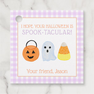 Lila Spook-tacular Halloween Spooky Trick Treat Gåvor Etiketter