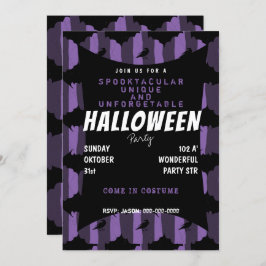 Lila-spooktaculär halloween-inbjudan inbjudningar