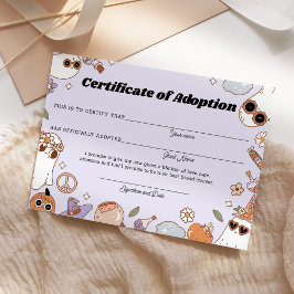 Lila Spooky Halloween Ghost Adoption Certificate