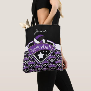 Lila Sport Volleyball DIY Text Tygkasse