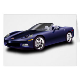 Lila sportbil hälsningskort