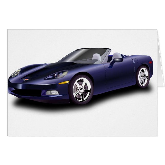 Lila sportbil hälsningskort (Framsidan Horizontal)