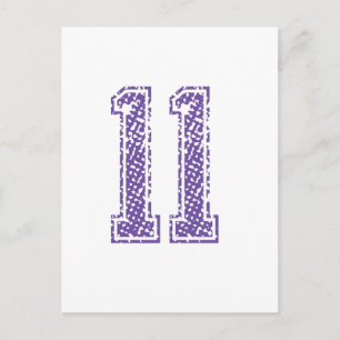 Lila Sports Jerzee Number 11.png Vykort
