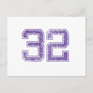 Lila Sports Jerzee Number 32.png Vykort