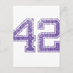 Lila Sports Jerzee Number 42.png Vykort