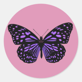 Lila Spoted Butterfly Runt Klistermärke