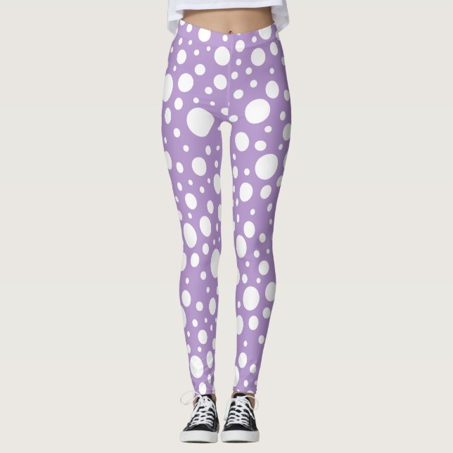 Lila Spots Leggings (Framsida)
