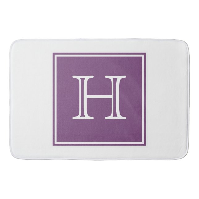 Lila Square Monogram Bath Mat Badrumsmatta (Framsidan)