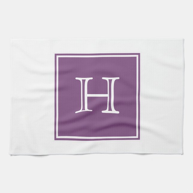 Lila Square Monogram Towel Kökshandduk (Horisontell)