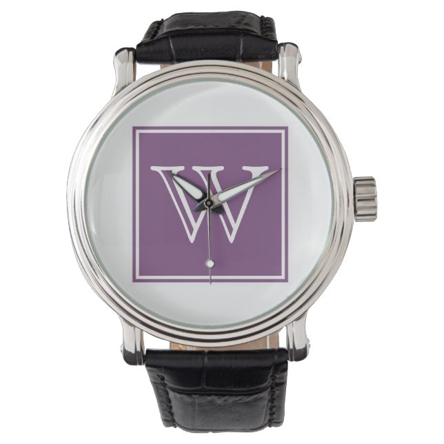 Lila Square Monogram Watch Armbandsur (Framsida)