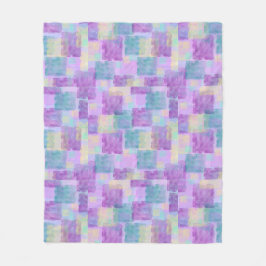 Lila Squares Abstrakt Fleece Blanket