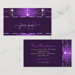 Lila Squiggles Gnistra Diamonds Initialer Visitkort
