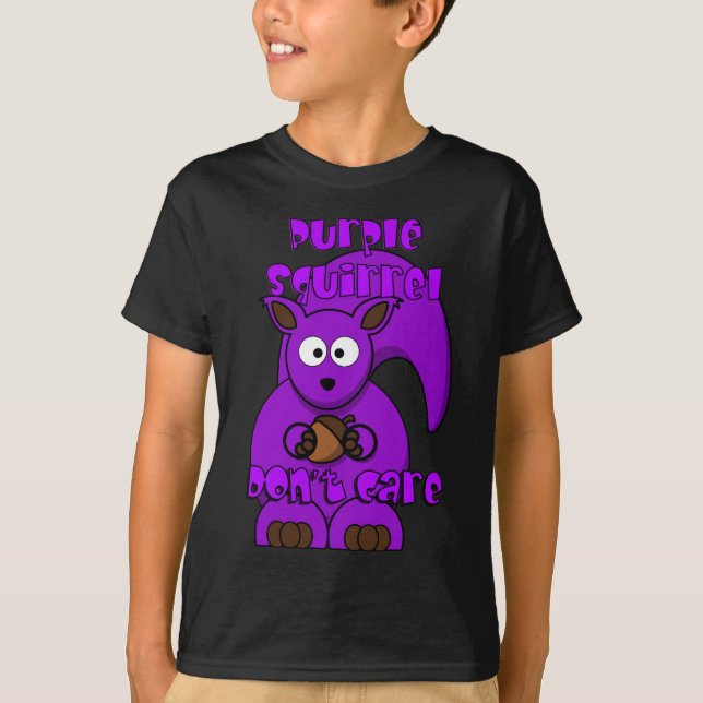 Lila Squirrel bryr sig inte T-shirt (Framsida)