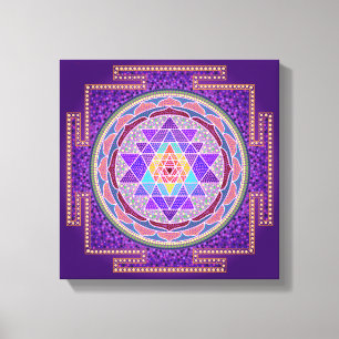 Lila Sri Yantra Canvastryck