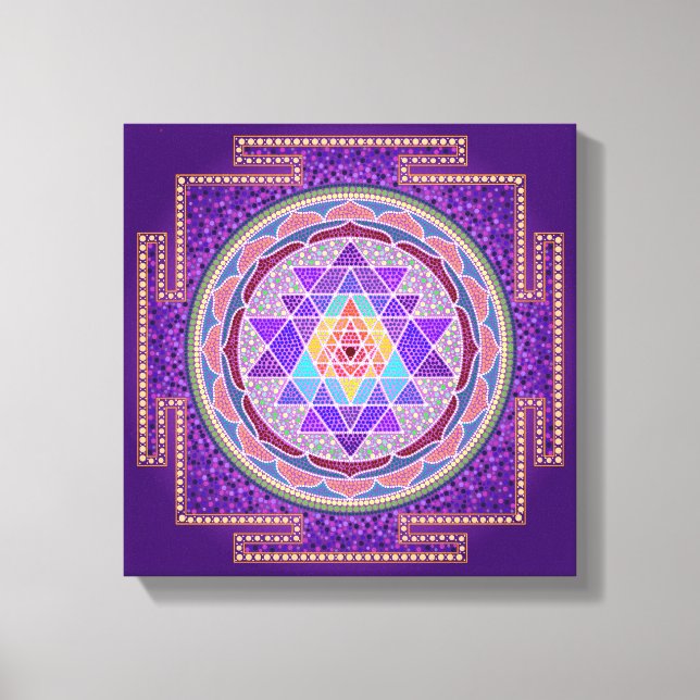 Lila Sri Yantra Canvastryck (Framsida)