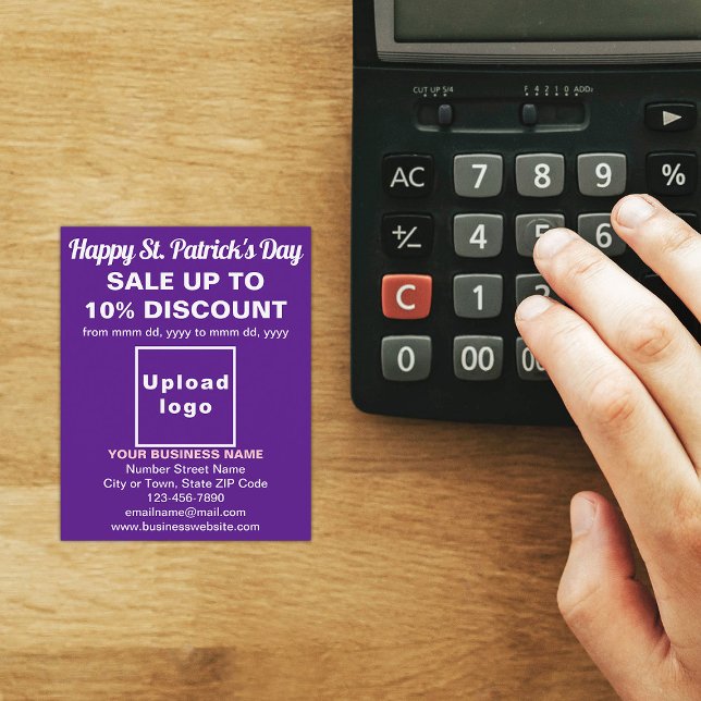 Lila St. Patrick's Day Affärsförsäljningsblad Flygblad (Purple St. Patrick's Day business sale flyer)