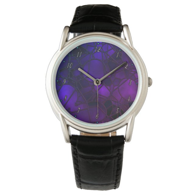 Lila Stached Glass Watch av Julie Everhart Armbandsur (Framsida)