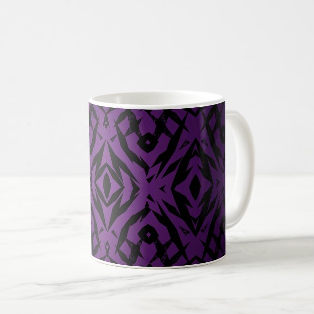 Lila stamformsmönster kaffemugg (Framsida höger)
