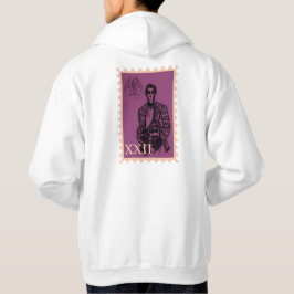 Lila stämpelkonst rutig kostym man fladdermus skel hoodie