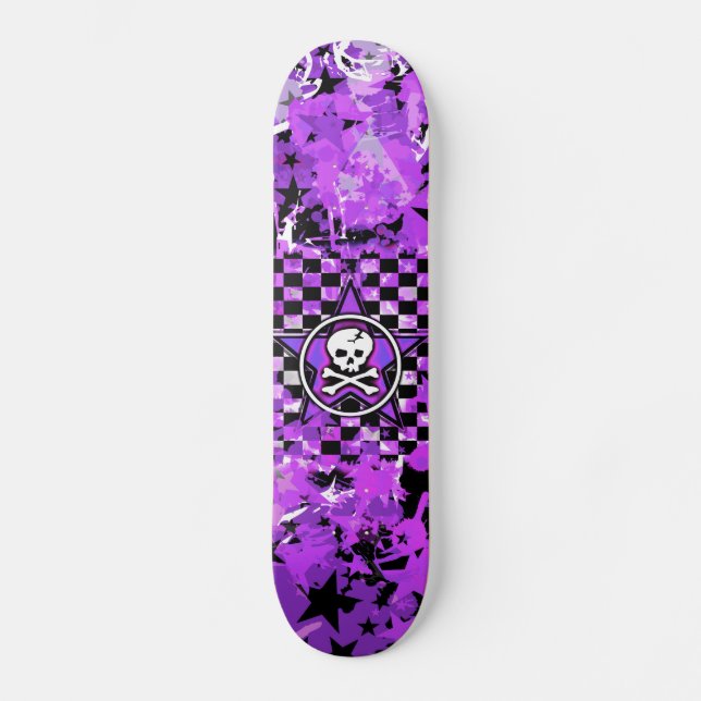 Lila Star Döskalle skateboard (Framsida)