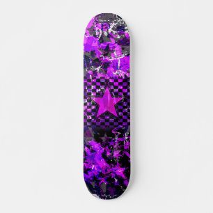 Lila Star Explosion Old School Skateboard Bräda 21,6 Cm