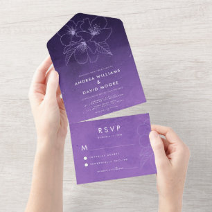 Lila Star Galaxy Universe & Draverse Blommigt Bröl
